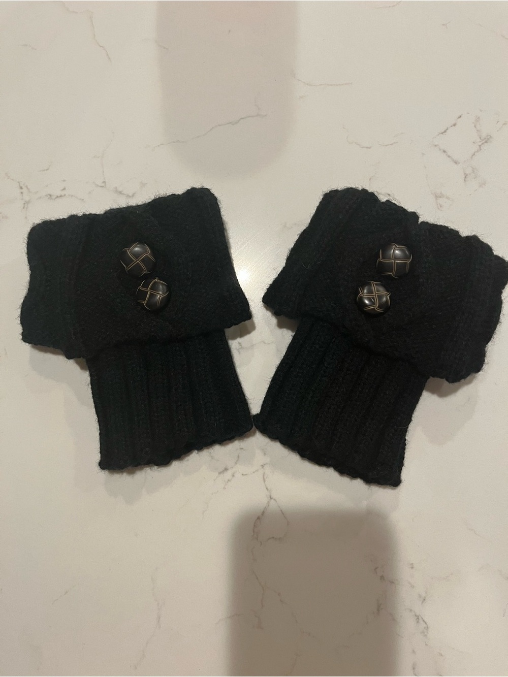 Black Knit Boot Cuffs